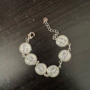 Inspirational Sentiment Silver-Tone Bracelet - I AM Collection